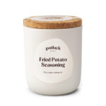 Crispy potatoes with flavour: Potluck Fried Potato Seasoning with herbs and onion. For pan-fried, roasted or sweet potatoes. Stylish ceramic jar.
