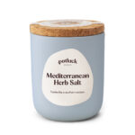 Mediterranean Herb Salt by Potluck: sea salt with Mediterranean herbs. For salads, dips, or at the table. In decorative ceramic jar.